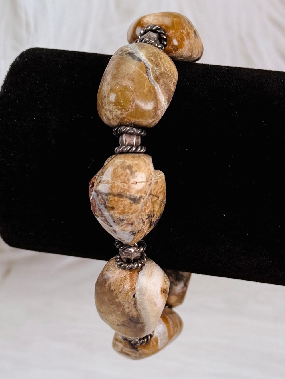 Gorgeous, weighted stone toggle closure bracelet